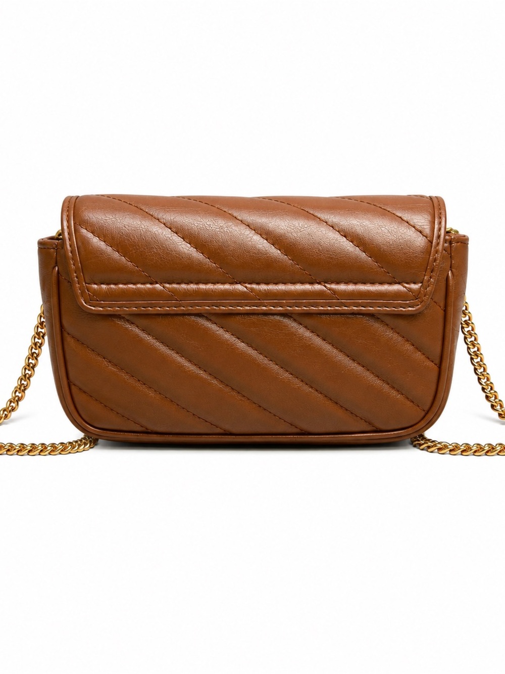 Gucci Brown Quilted Leather Crossbody with Gold Double G - Picture 2 of 6